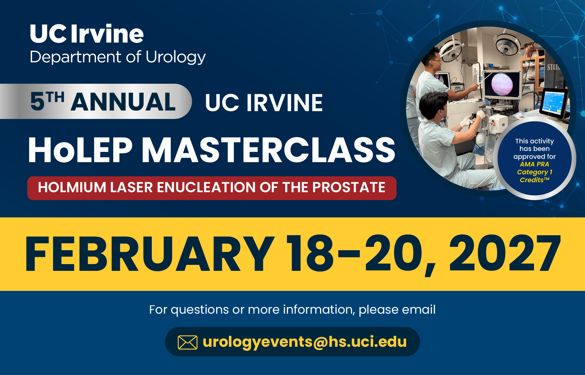 UC Irvine HoLEP Masterclass: Holmium Laser Enucledation of the Prostate Banner